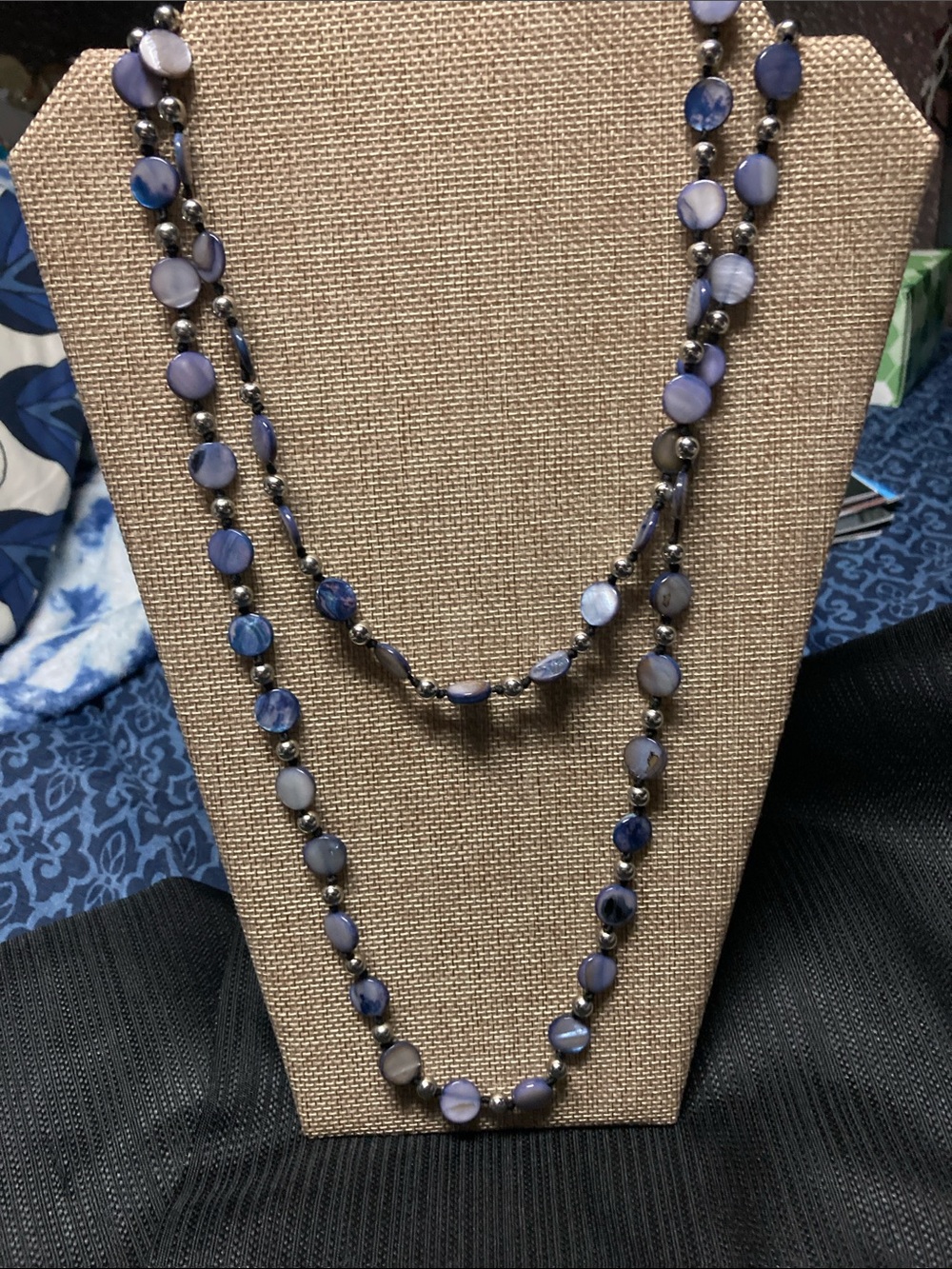 Double Strand Blue Dyed Shell Necklace - Women Jewelry